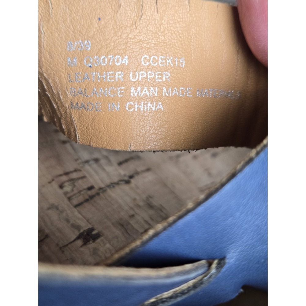 Kork's by Kork Ease Austin Slingback Leather Wedge Sandals Size 8 Blue - Picture 8 of 9